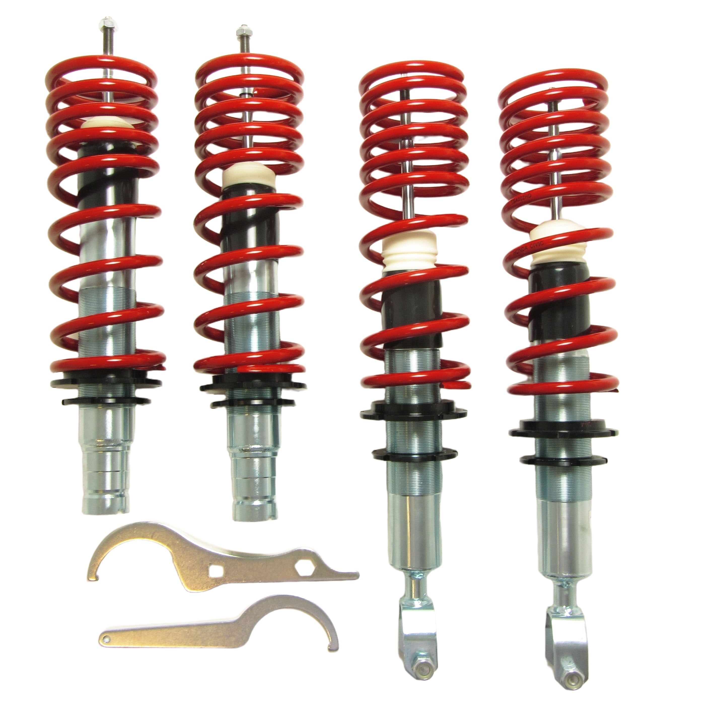 Redline Gewindefahrwerk passend für Honda Civic und CRX alle Modelle von 5 - 118KW, Typen EG2, EG3, EG4, EG5, EG6, EG8, EG9, EH6, EH9,EJ1, EJ2, EK1, EK3, EK4, EJ6, EJ8, EJ9