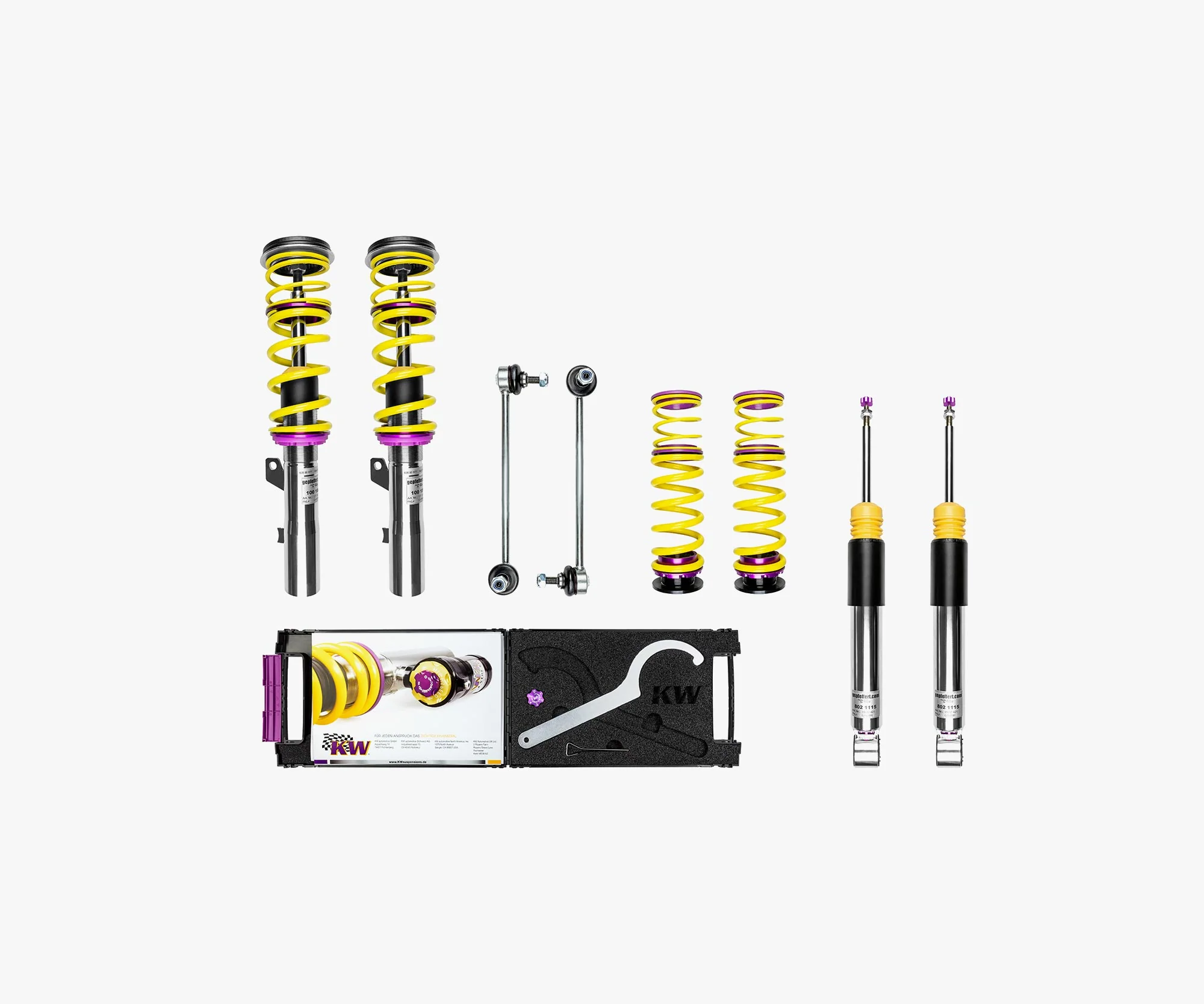 gepfeffert Gewindefahrwerk V3+ Ø 55mm (tiefe Ausführung ohne Sturzdomlager) VW Golf VII / Audi TT 8S / A3 8V / Skoda Octavia 5E / Seat Leon 5F