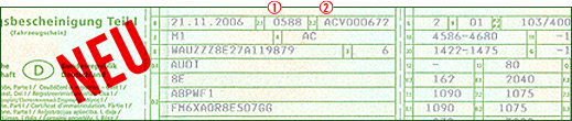 Neuer Fahrzeugschein